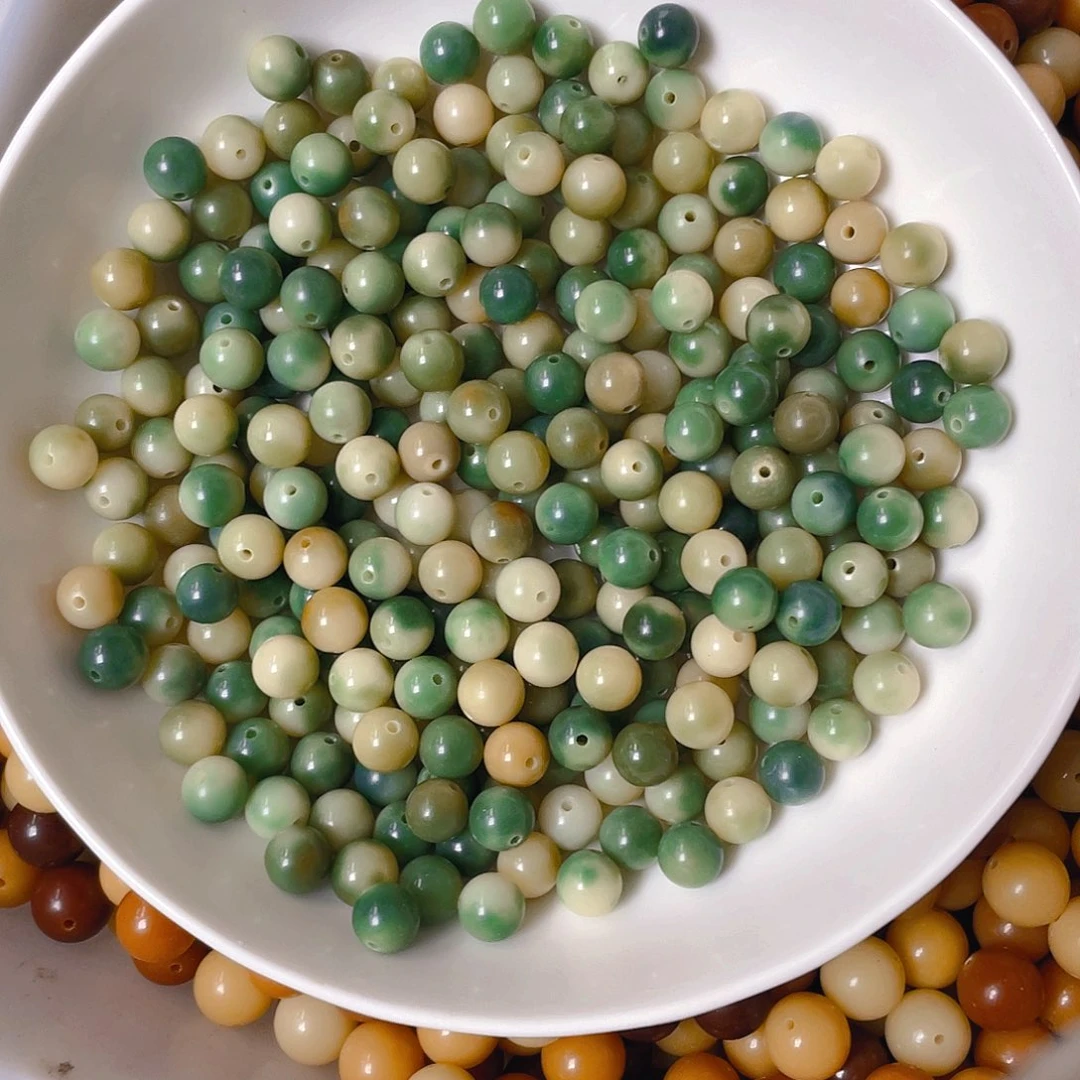 菩提根/象牙果吊坠9.5mm绿色飘花100颗