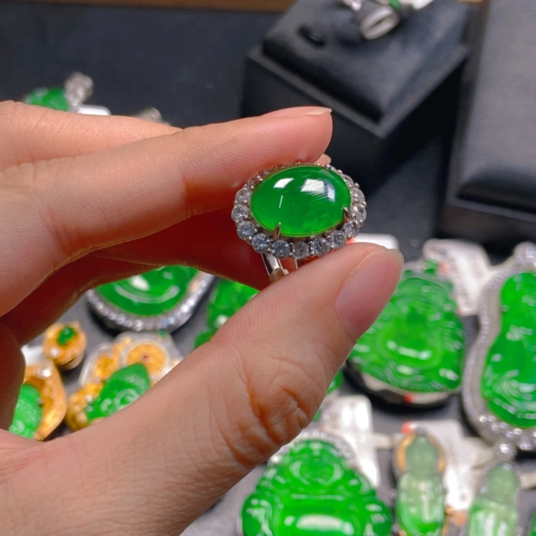 翡翠银S925镶嵌吊坠(不含链)