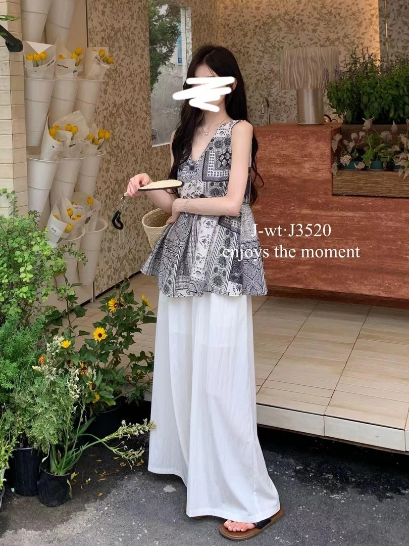 杨杨 夏季时尚性感百搭V领背绑带背心J3520