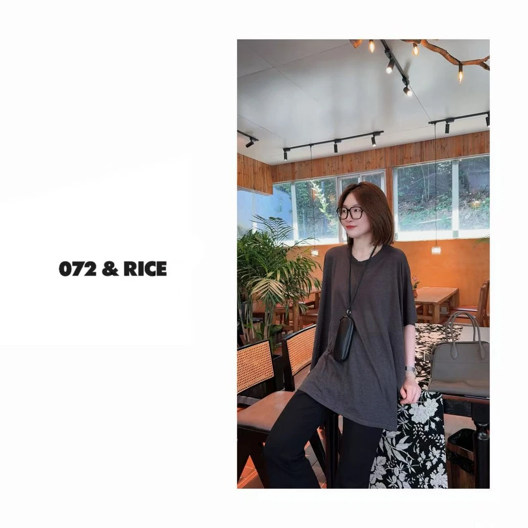 072 & RICE【路易上衣】桑蚕丝+莱赛尔 夏季休闲圆领针织衫 35112