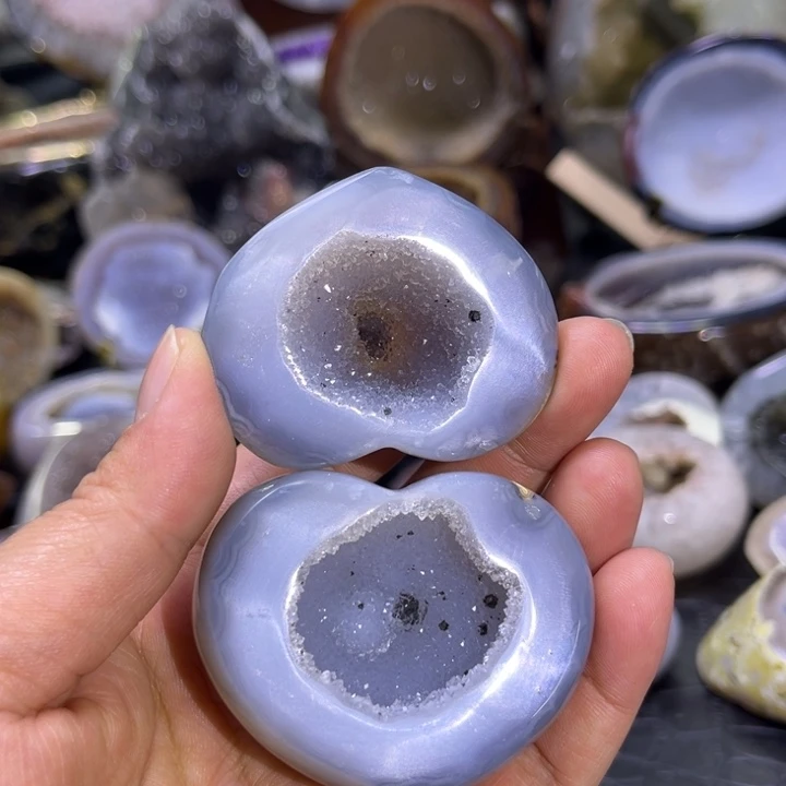 水晶未镶嵌珠宝半成品爱心盆