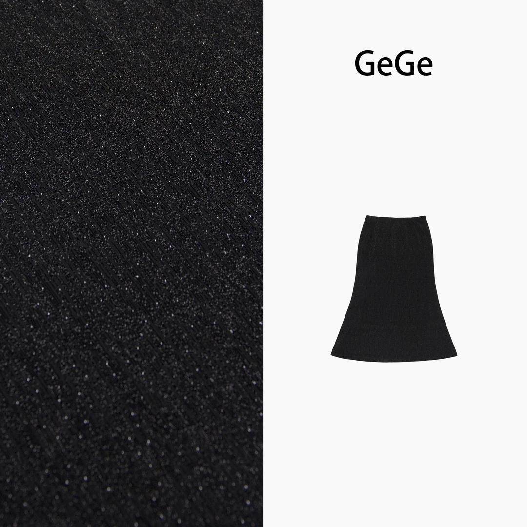 【格格专属】设计师小众 亮钻针织气质长半裙