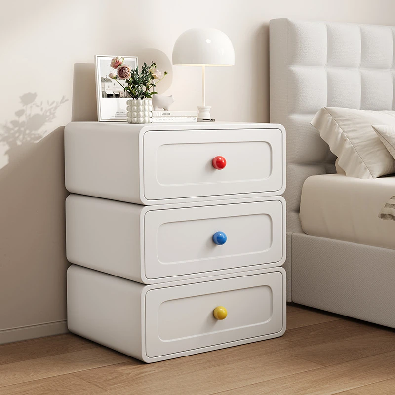 北欧简约现代2025款儿童款床头柜家用卧室床边柜多巴胺系列床尾柜