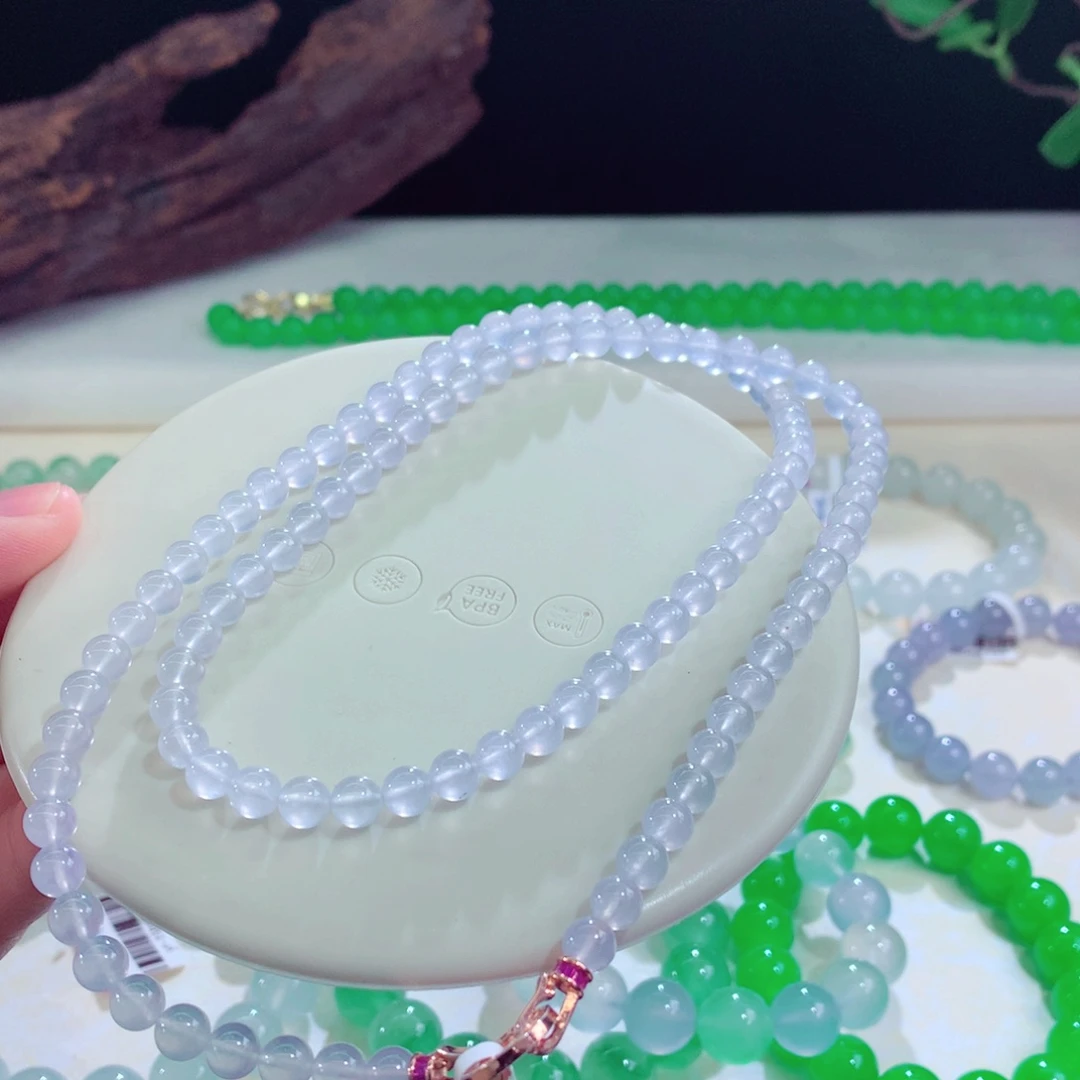 翡翠未镶嵌手链白月光