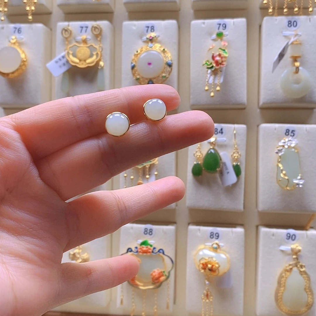 和田玉颈饰银S925镶嵌