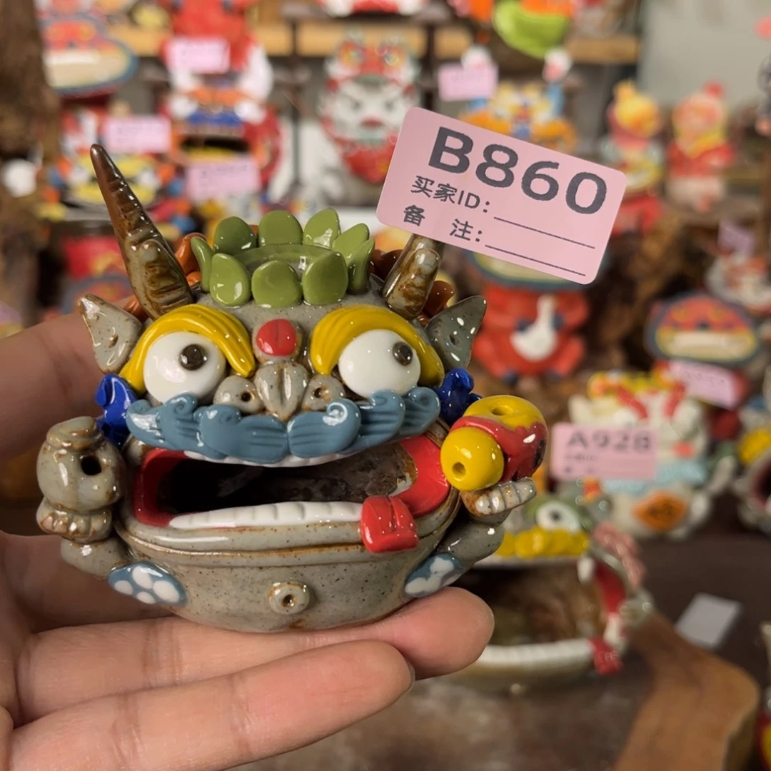 泥塑大*毛纯手工茶宠摆件