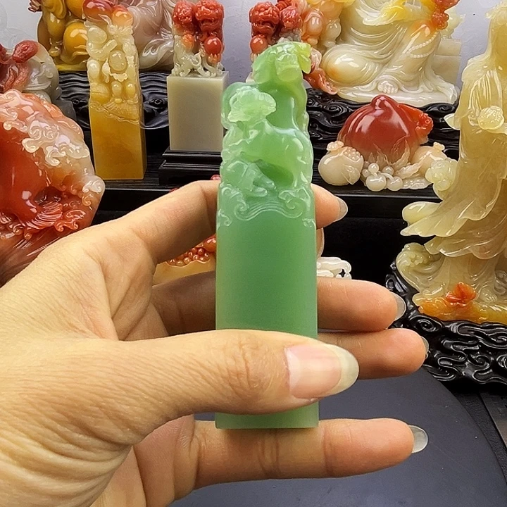 用***1寿山石牛气冲天梅子青