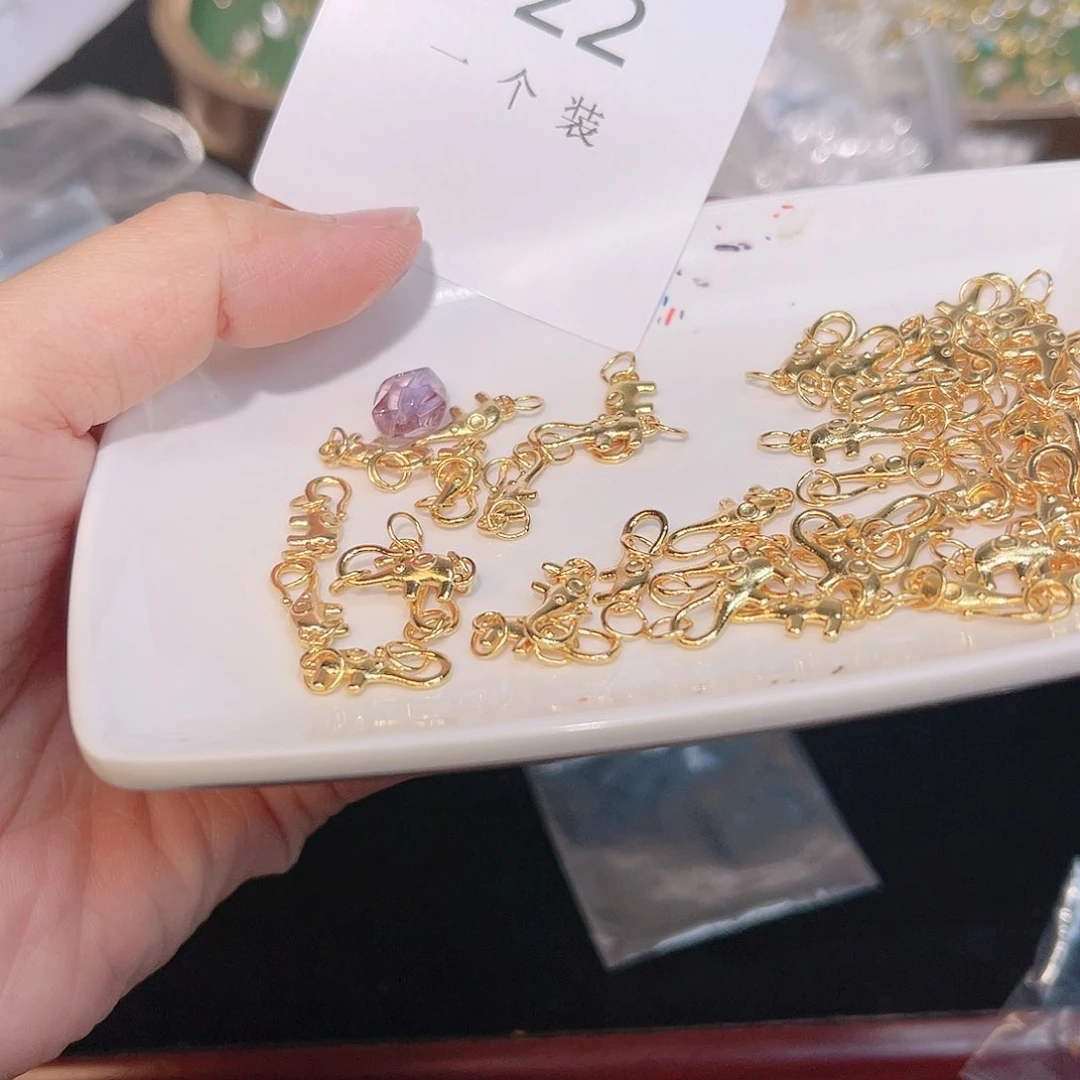 紫晶珠宝半成品银S925镀金镶嵌22