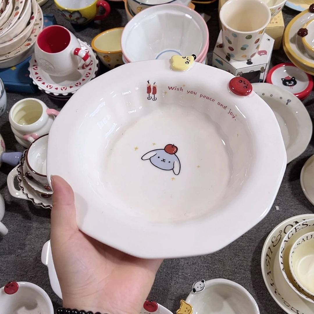 苹果小狗微微瑕陶瓷餐具