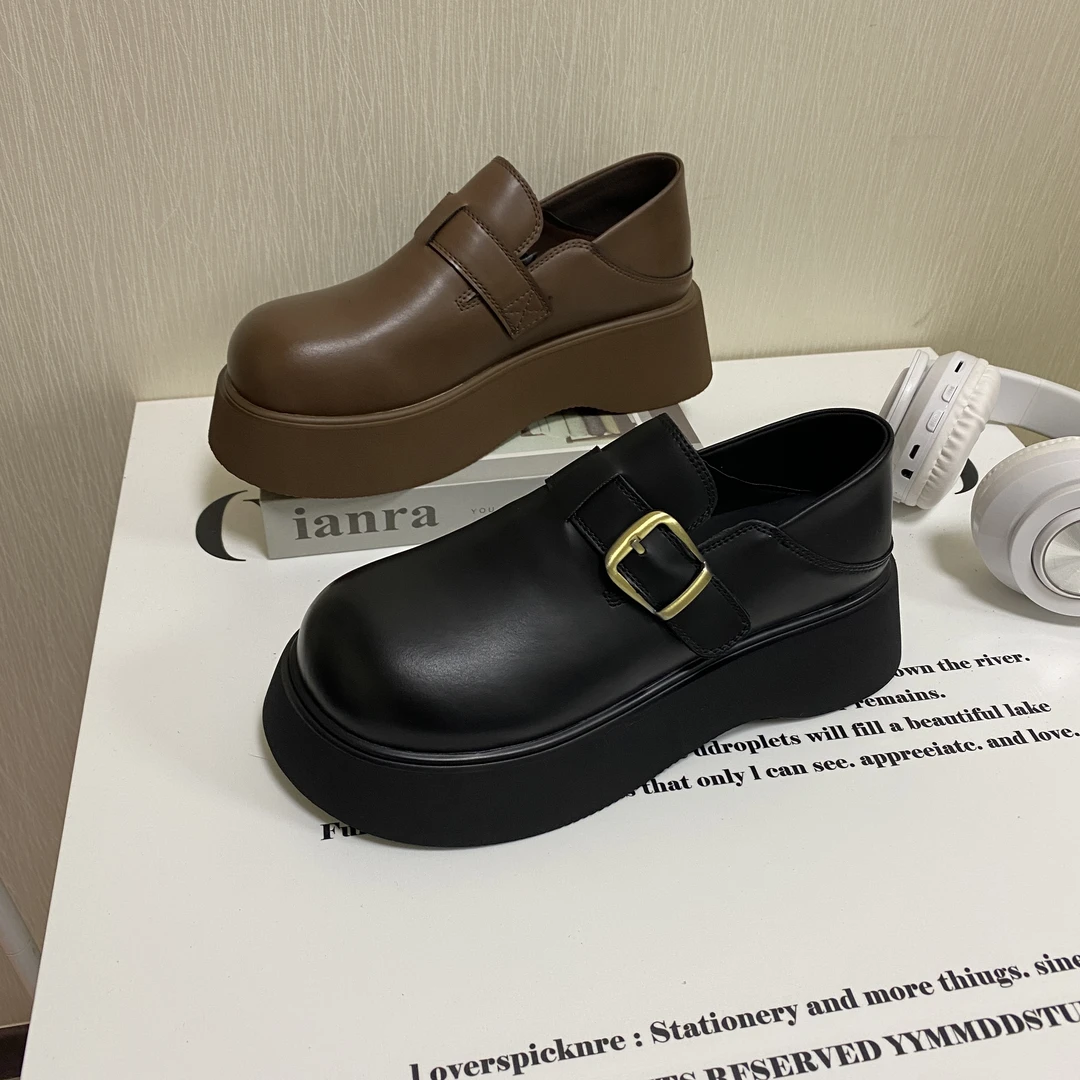 2025新款时尚百搭复古玛丽珍厚底英伦风圆头春季小众休闲鞋N 376