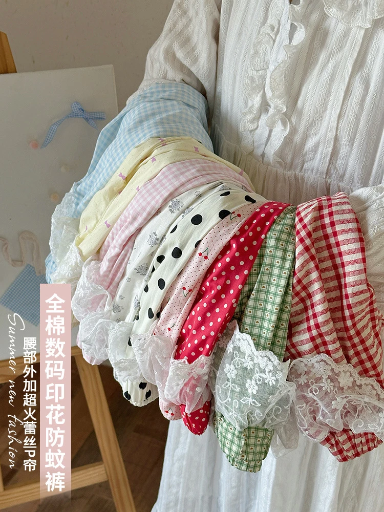 2025年新款夏季女宝花边防蚊裤