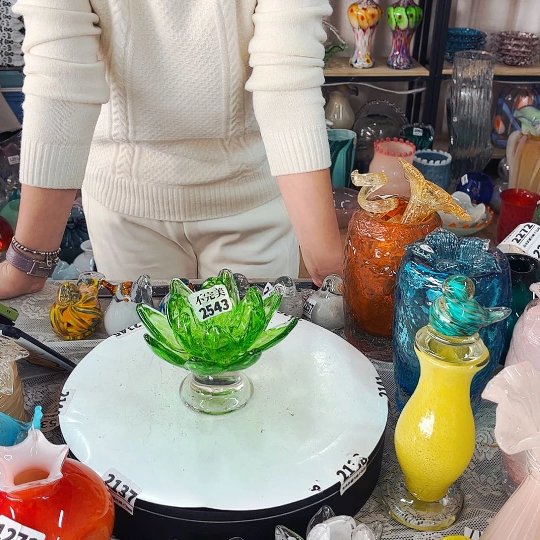 2543 莲花烛台 家悦琉璃工艺品