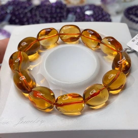 未镶嵌手链水晶巴西黄水晶糖豆13M