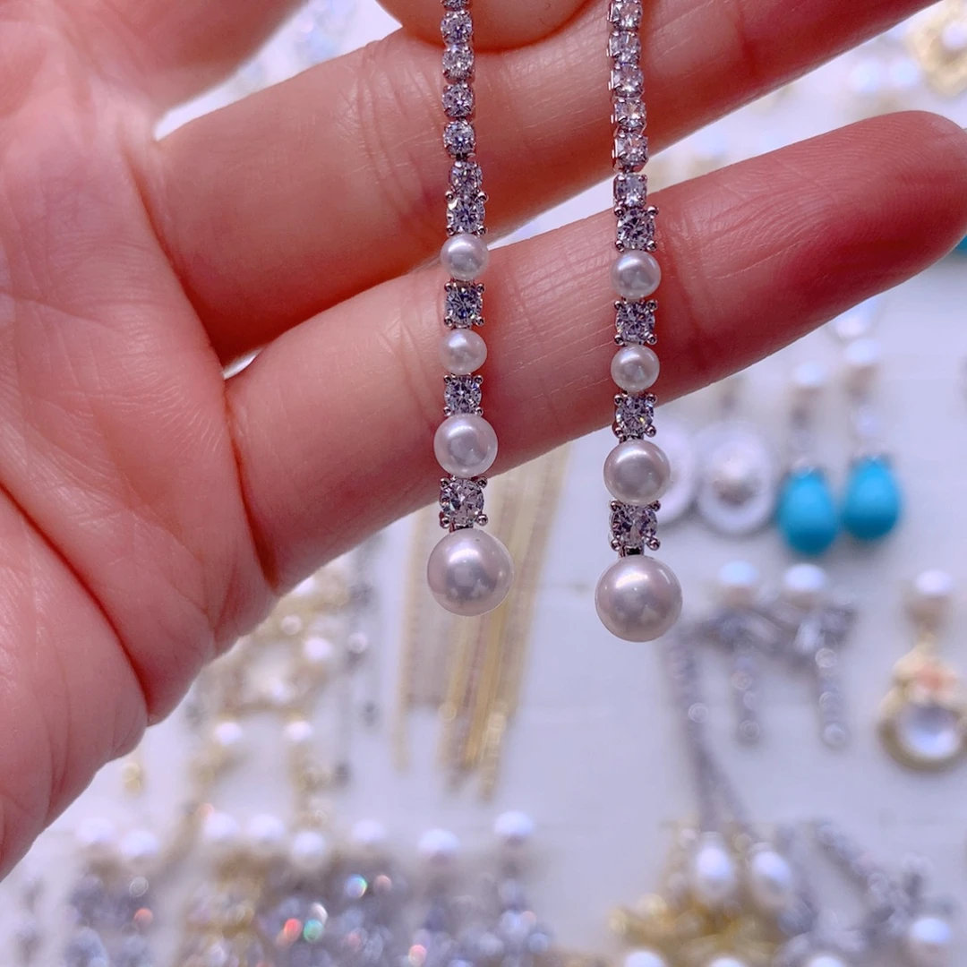 耳饰合金淡水珍珠