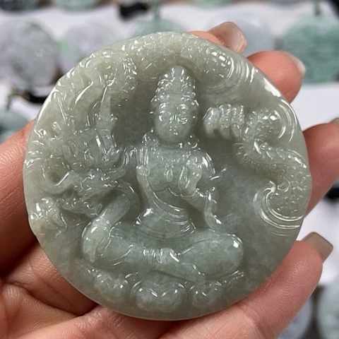 翡翠颈饰未镶嵌玉龙观音福利