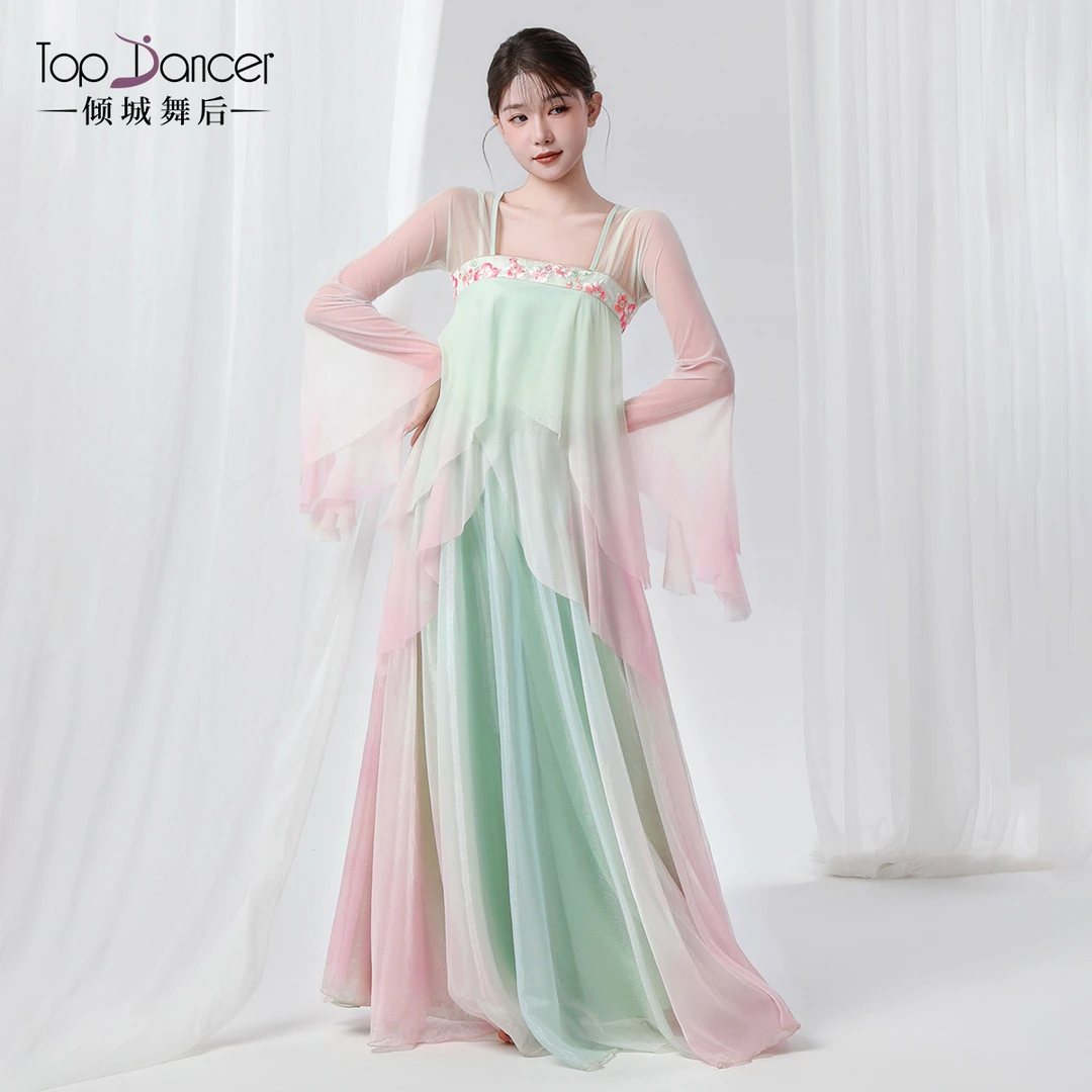 倾城舞后古典舞服装刺绣汉唐身韵纱衣飘逸裙裤舞蹈服演出服练功服