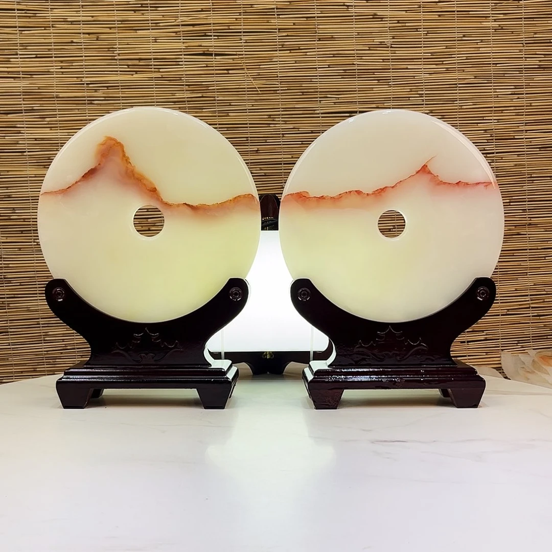 石材天然玉石平安扣摆件