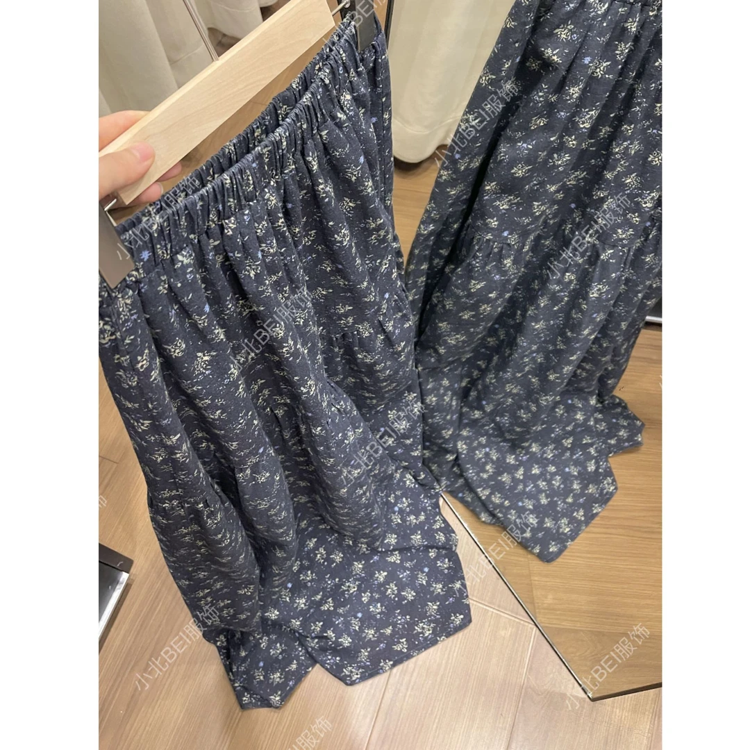 【100棉麻 碎花裙】夏季薄款定制碎花松紧腰半身裙 时尚显瘦百搭