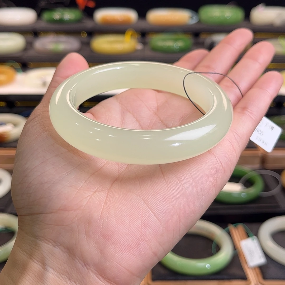 和田玉未镶嵌手镯高冰胶青提