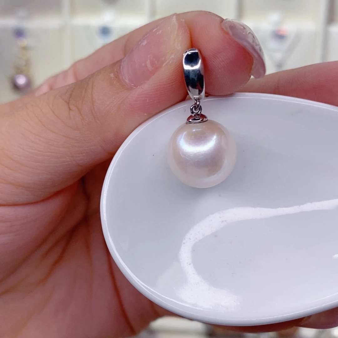 淡水珍珠银S925镶嵌吊坠(赠链)13➕