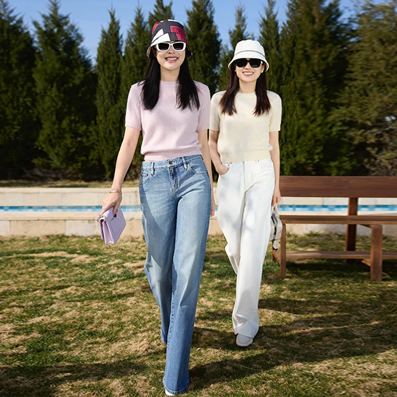 COLINWANG-大地礼赞|意大利Cariaggi羊绒极简圆领针织衫上衣短袖