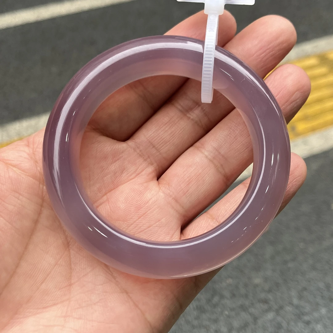 【阳琈珠宝】天然原色紫玛瑙玉石手镯/圈口55/编号268