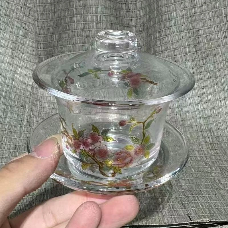 【中国邮政专属链接】桃花朵朵水晶盖碗1304