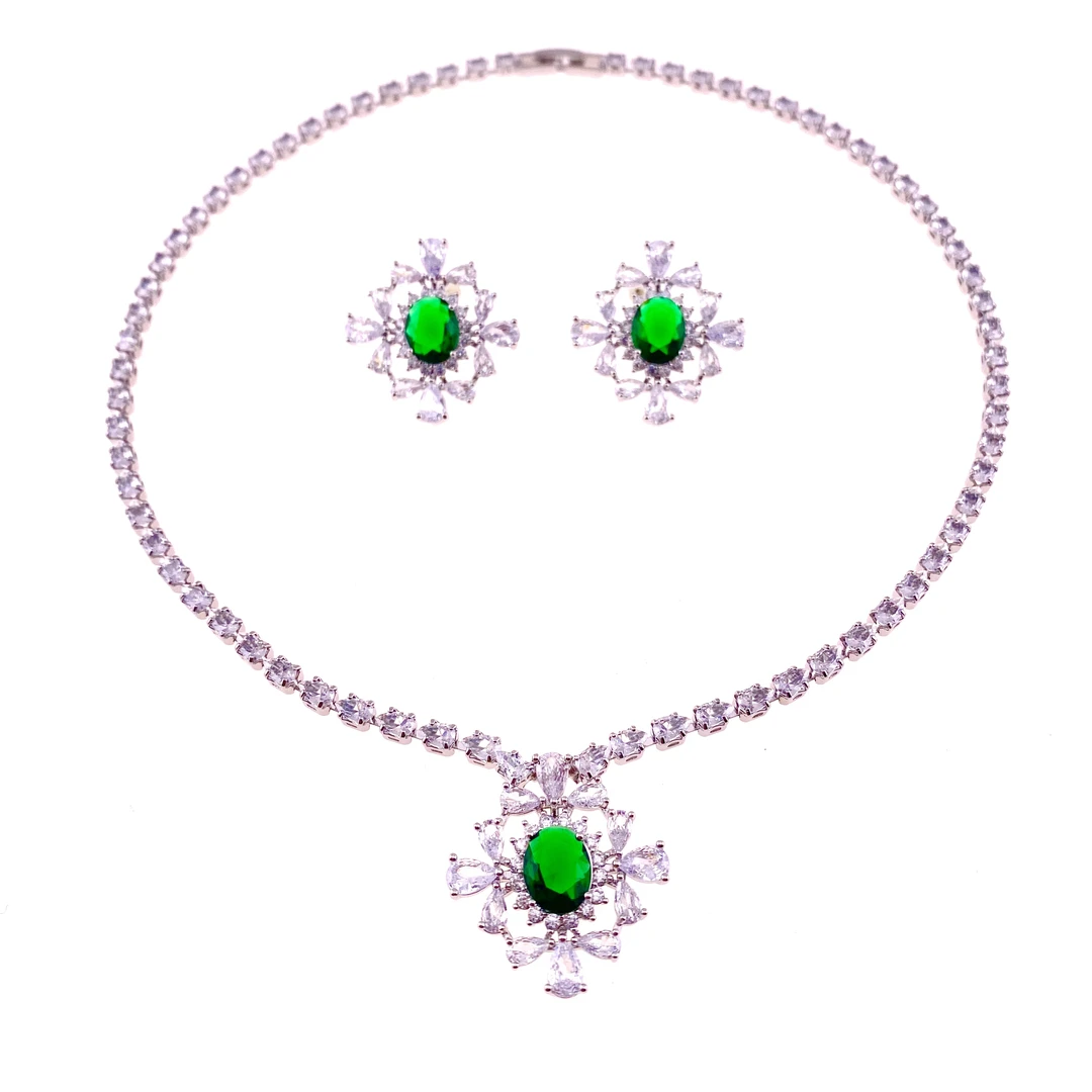 铜合金锆石耳饰 H719《》时尚气质闪闪项链