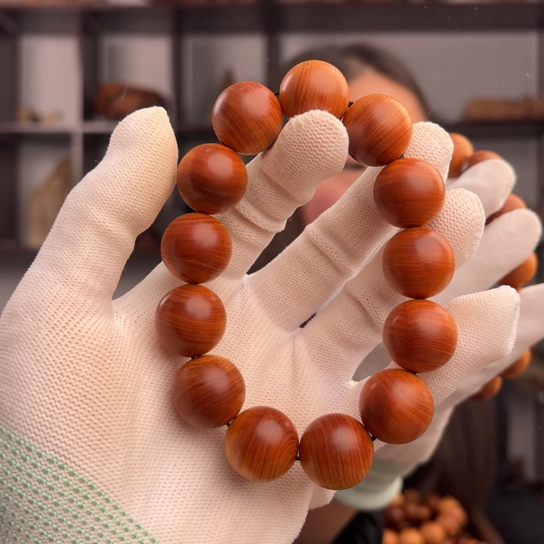 冰***游柏木（崖柏）手串/手链 1.8红油牛毛纹结油骨料薄荷药香42.1