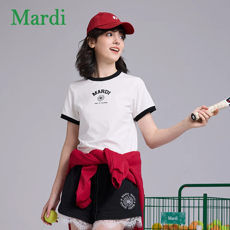 Mardi夏季潮流时尚休闲百搭圆领宽松短袖T恤MTX2522023