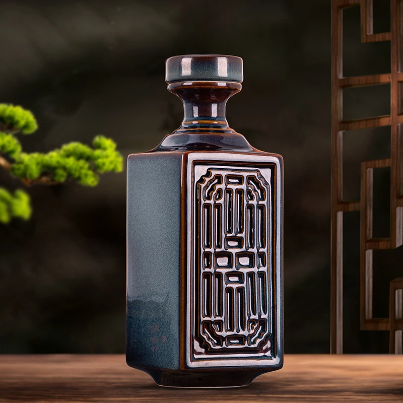 一斤装酒瓶景德镇陶瓷酒瓶密封酒罐小酒坛子家用窖藏白酒瓶存酒壶