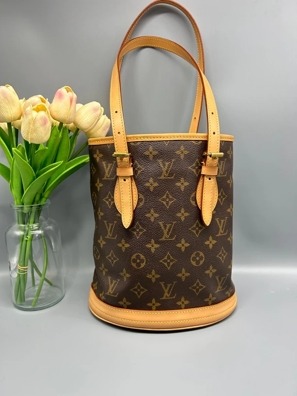 95新 LouisVuitton/路易威登 (植鞣革换新)小号经典老花水桶包169