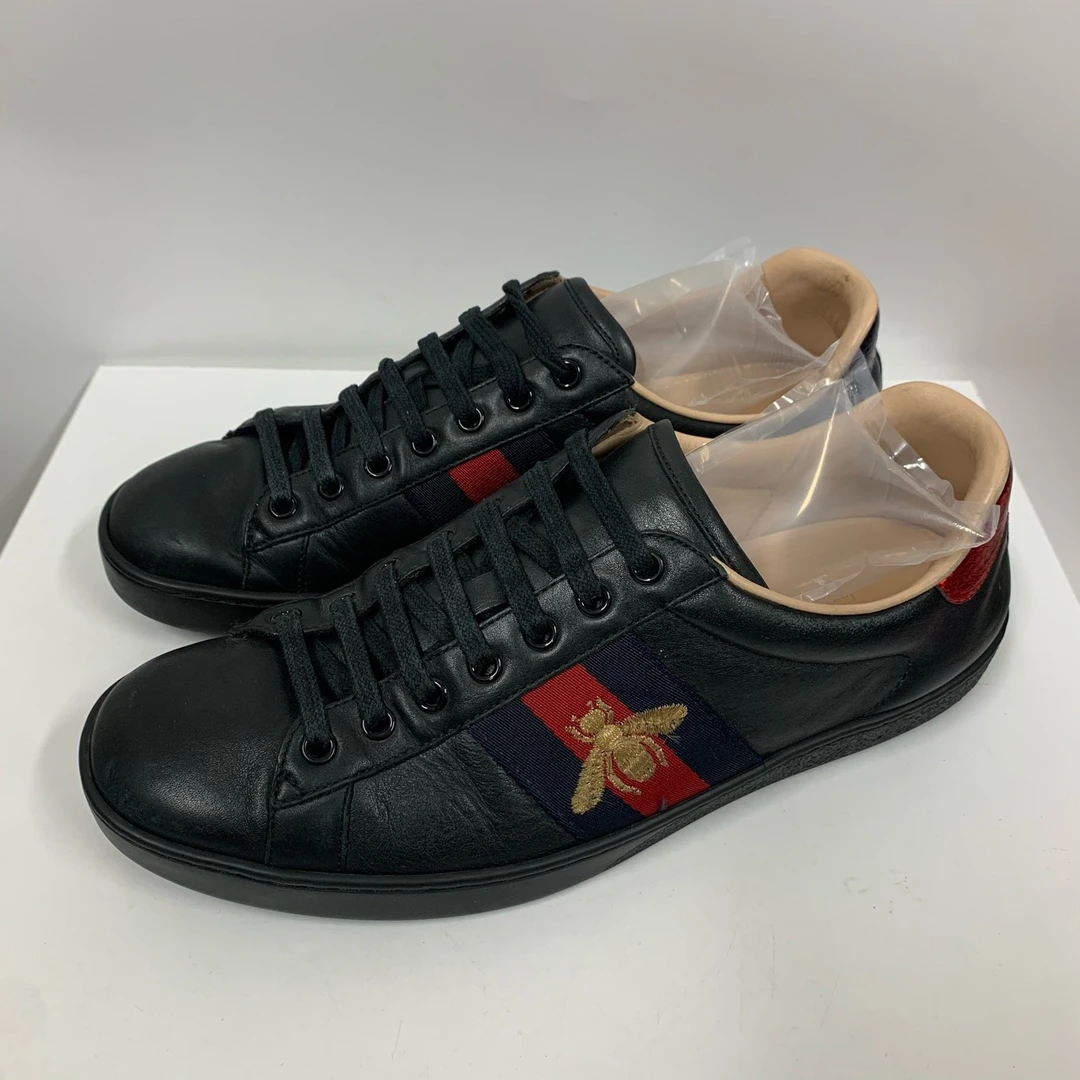99新  99新/【Gucci】古驰黑色蜜蜂板鞋 8码 X11712938