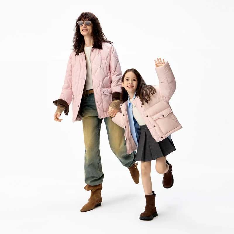 远红外蓄热90绒littlemoco童装25冬装新款羽绒服外套亲子装