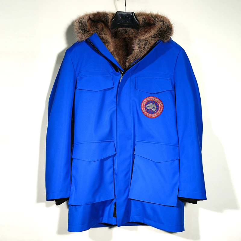 派克服男外套复合皮毛一体大衣可拆卸内胆中长款保暖大衣PK6602集