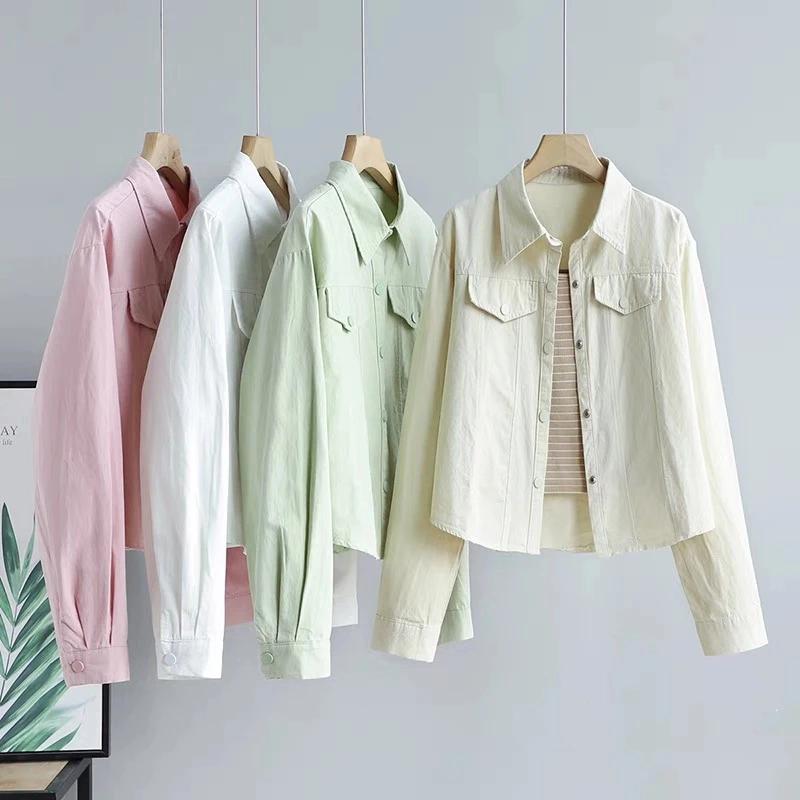 小个子短款长袖衬衫女款时尚显瘦设计感衬衣别致休闲上衣