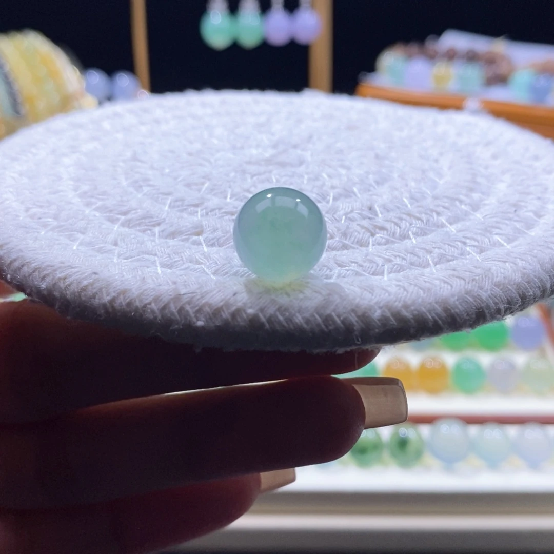 翡翠未镶嵌颈饰冰绿花珠卡12