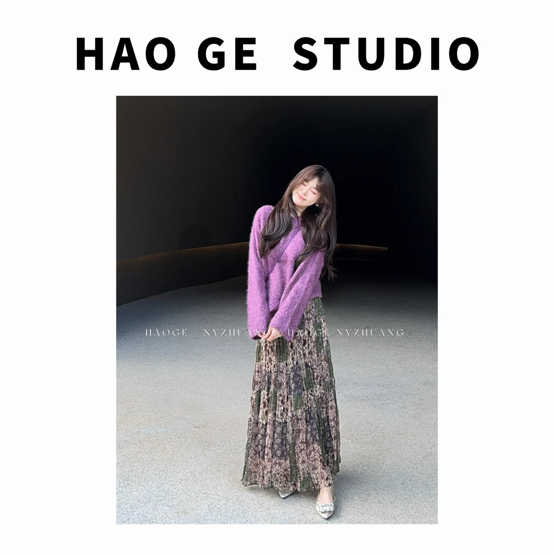 浩哥严选●半身裙预HGQ5BSQ3045A气质时尚长款显瘦百搭温柔设计感