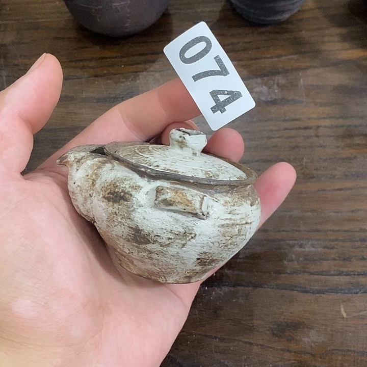 074柴烧粉引紫砂宝瓶