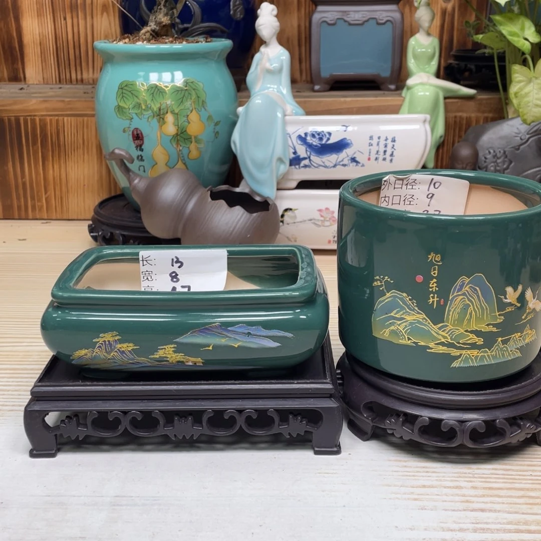 紫砂花盆陶瓷艺术花盆陶瓷