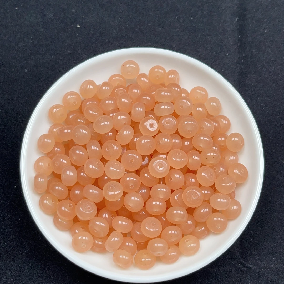 和田玉藕粉算盘N179卡5×8mm20颗