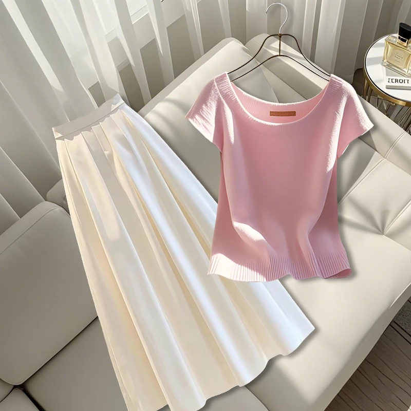 2025夏季新款洋气时尚高级感气质漂亮上衣简约高腰显瘦半身裙女装