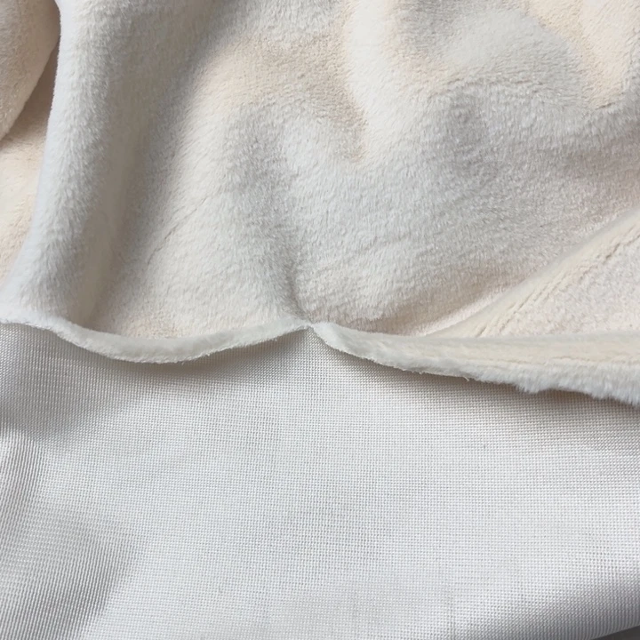 混纺米杏色兔绒1米