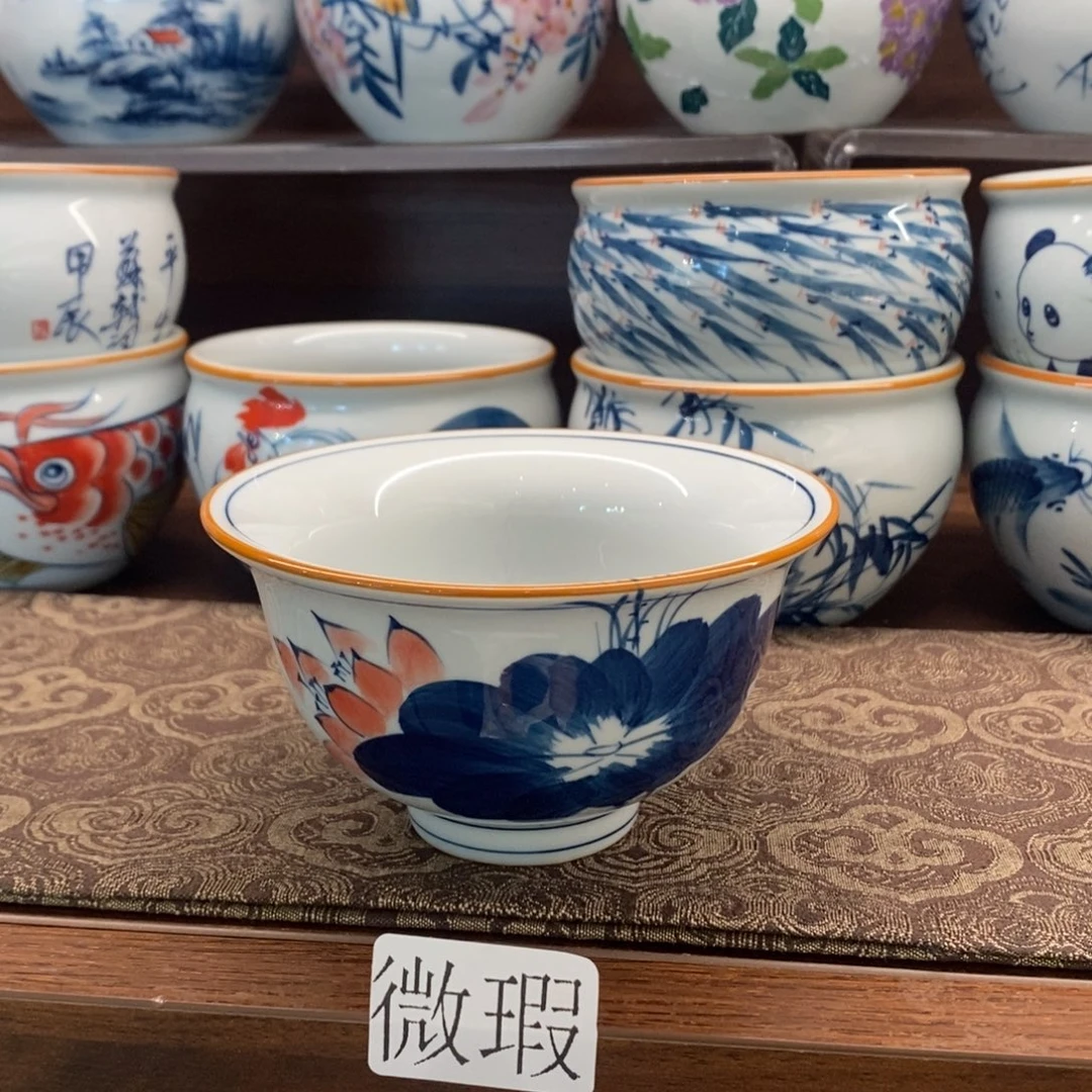 釉下彩老陶泥手工绘制