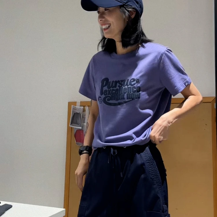 印花女夏季高端t2025欧货气质上衣年纯棉短袖休闲百搭显瘦新款恤