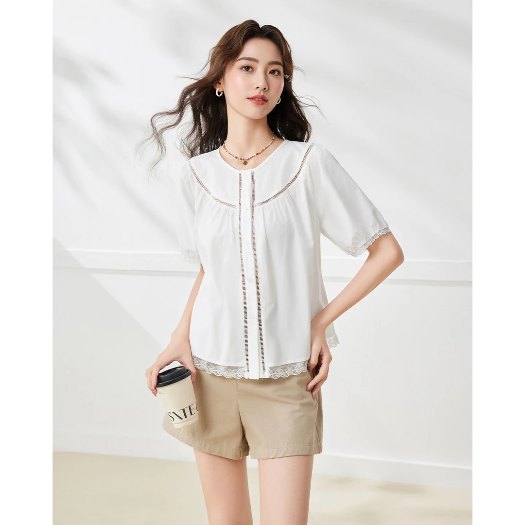 IEF/爱依服衬衫2025夏季新款法式温柔小女人通勤气质百搭显瘦上衣