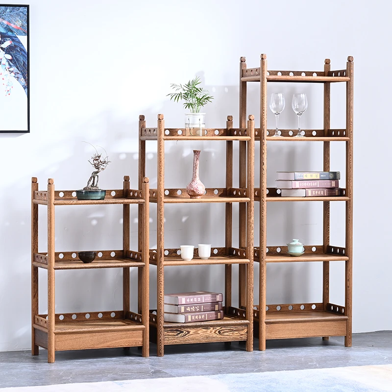 红木家具鸡翅木储物小博古架实木中式茶叶多宝阁客厅隔断置物书架