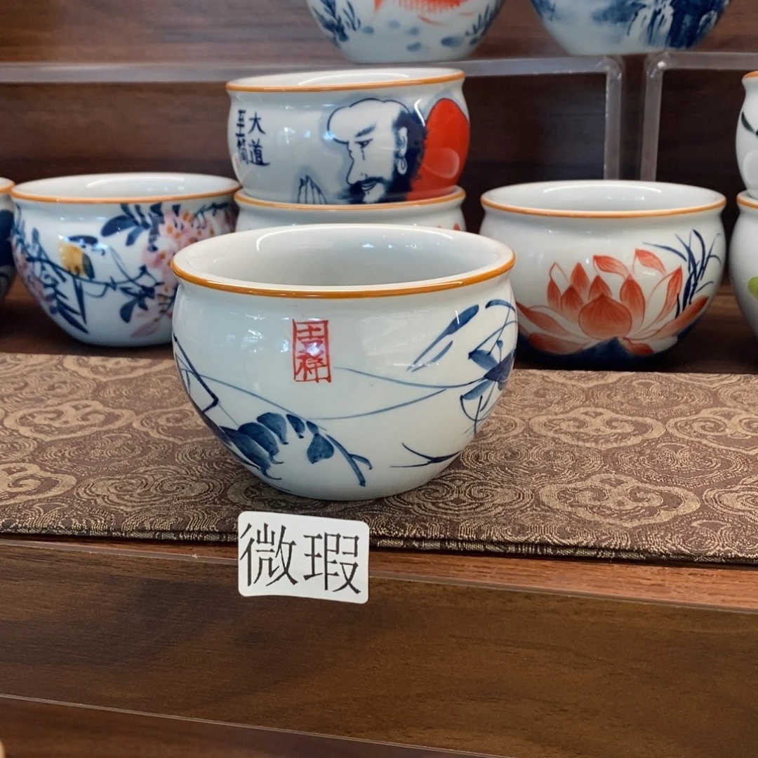 釉下彩老陶泥手工绘制