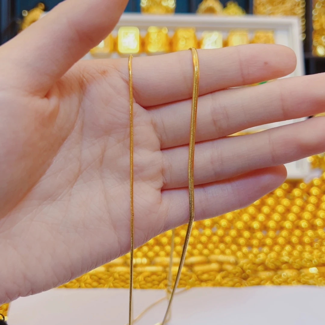 美***人合金合金细圆蛇骨项链和细扁蛇骨项链