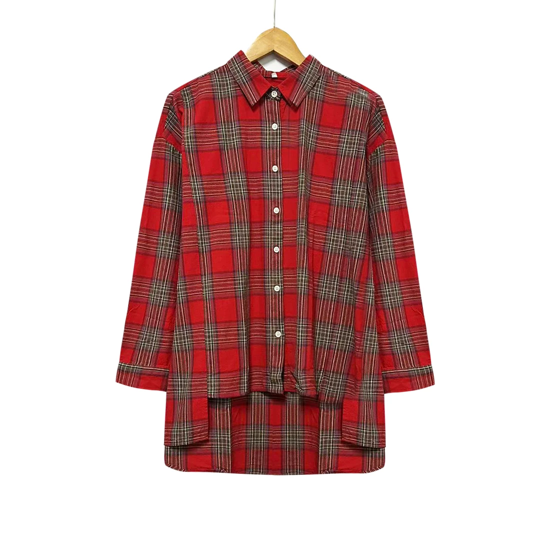 秋季新款！时尚格子长袖纯棉衬衫F885